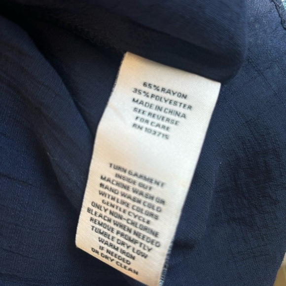 Nanette Lepore Smocked Yoke Sleeveless Top in Navy - Picture 7 of 7